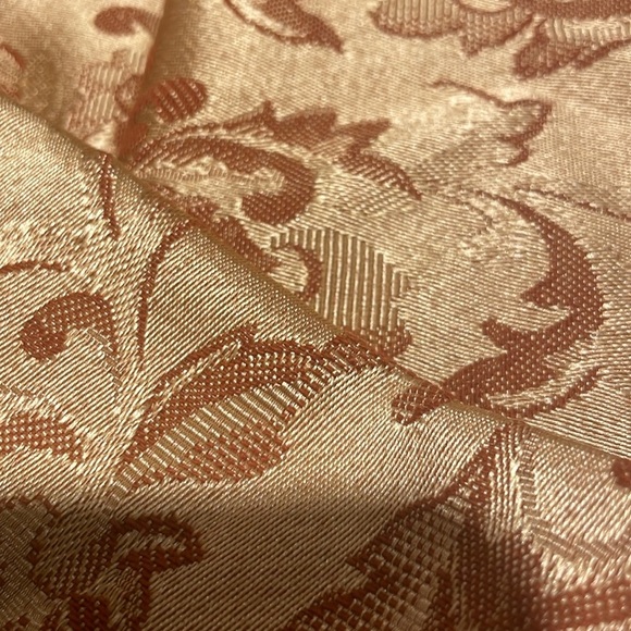 Elegant Damask Jacquard Set/4 18” Napkins Gold Terra Cotta Copper Heavyweight - Picture 3 of 4